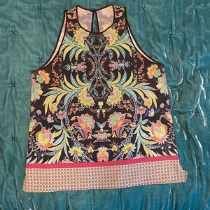Lightweight mixed print floral sleeveless top